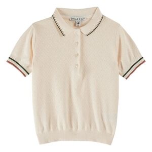 Emile et Ida Cream Polo Shirt Classic Knit Design